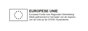 Logo REACT-EU: Europees Fonds voor Regionale Ontwikkeling. Mede gefinancierd in het kader van de respons van de Unie op de COVID-19 pandemie - zwart wit