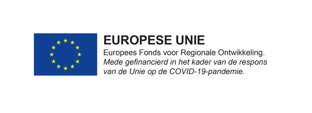 Logo REACT-EU: Europees Fonds voor Regionale Ontwikkeling. Mede gefinancierd in het kader van de respons van de Unie op de COVID-19 pandemie