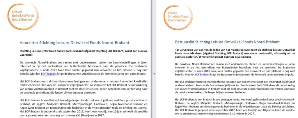 Afbeelding van vacutureteksten Stichting LOF Brabant