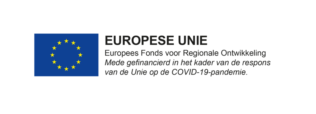 Logo REACT-EU: Europees Fonds voor Regionale Ontwikkeling. Mede gefinancierd in het kader van de respons van de Unie op de COVID-19 pandemie